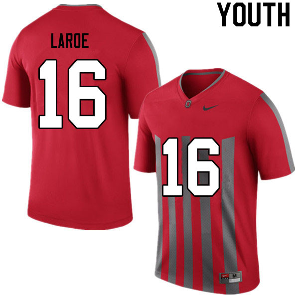 Ohio State Buckeyes Jagger LaRoe Youth #16 Retro Authentic Stitched College Football Jersey